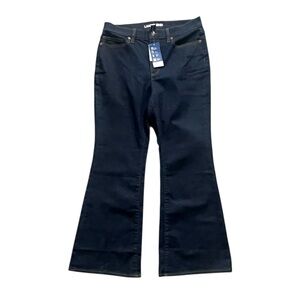 NWT Lands' End Dark Blue Flare Denim Jeans size 10P